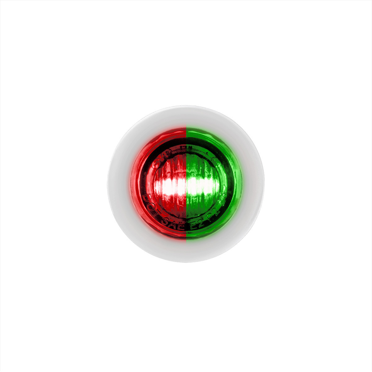 2 LED 3/4" Mini Dual Function Double Fury Light (Clearance/Marker) - Red & Green LED/Clear Lens 36194