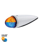 Double Fury 17 LED Dual Function Watermelon Torpedo Cab Light-Amber & Blue LED/Clear Lens 36197