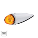 Double Fury 17 LED Dual Function Watermelon Torpedo Cab Light-Amber & Blue LED/Clear Lens - Image 2