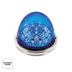 17 LED Watermelon Dual Function Double Fury Light Flush Mount Kit With Low Profile SS Bezel-Amber & Blue LED - Image 3