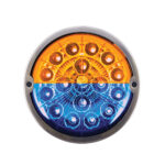 17 LED Watermelon Dual Function Double Fury Light Flush Mount Kit With Low Profile SS Bezel-Amber & Blue LED - Image 5