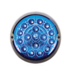 17 LED Watermelon Dual Function Double Fury Light Flush Mount Kit With Low Profile SS Bezel-Amber & Blue LED - Image 7