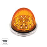17 LED Watermelon Dual Function Double Fury Light Flush Mount Kit With Low Profile SS Bezel- Amber & Green LED - Image 2