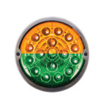 17 LED Watermelon Dual Function Double Fury Light Flush Mount Kit With Low Profile SS Bezel- Amber & Green LED - Image 5