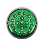 17 LED Watermelon Dual Function Double Fury Light Flush Mount Kit With Low Profile SS Bezel- Amber & Green LED - Image 7