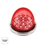 17 LED Watermelon Dual Function Double Fury Light Flush Mount Kit With Low Profile SS Bezel-Amber & Red LED - Image 3