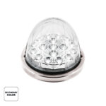 17 LED Watermelon Dual Function Double Fury Light Flush Mount Kit With Low Profile SS Bezel-Amber & White LED - Image 3