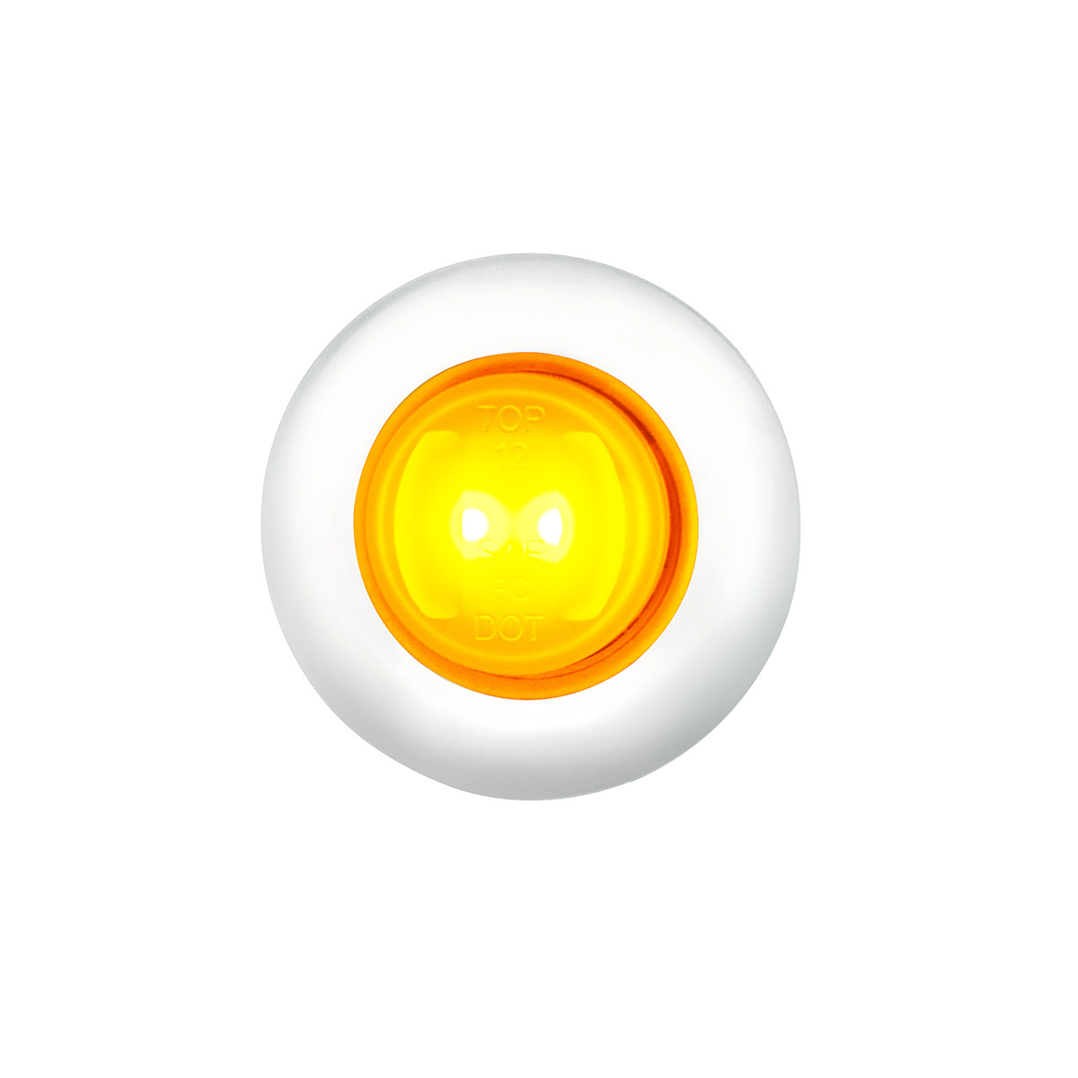 GloLight 2 LED 3/4" Mini Light (Clearance/Marker) With Stainless Steel Trim-Amber LED/Amber Lens 36223