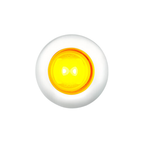 GloLight 2 LED 3/4" Mini Light (Clearance/Marker) With Stainless Steel Trim-Amber LED/Clear Lens 36225