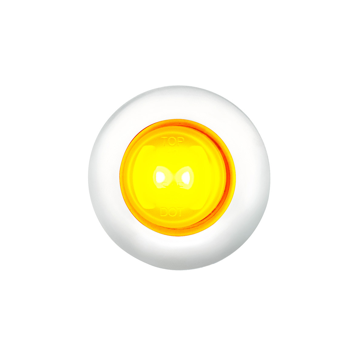 GloLight 2 LED 3/4" Mini Light (Clearance/Marker) With Stainless Steel Trim-Amber LED/Clear Lens 36225