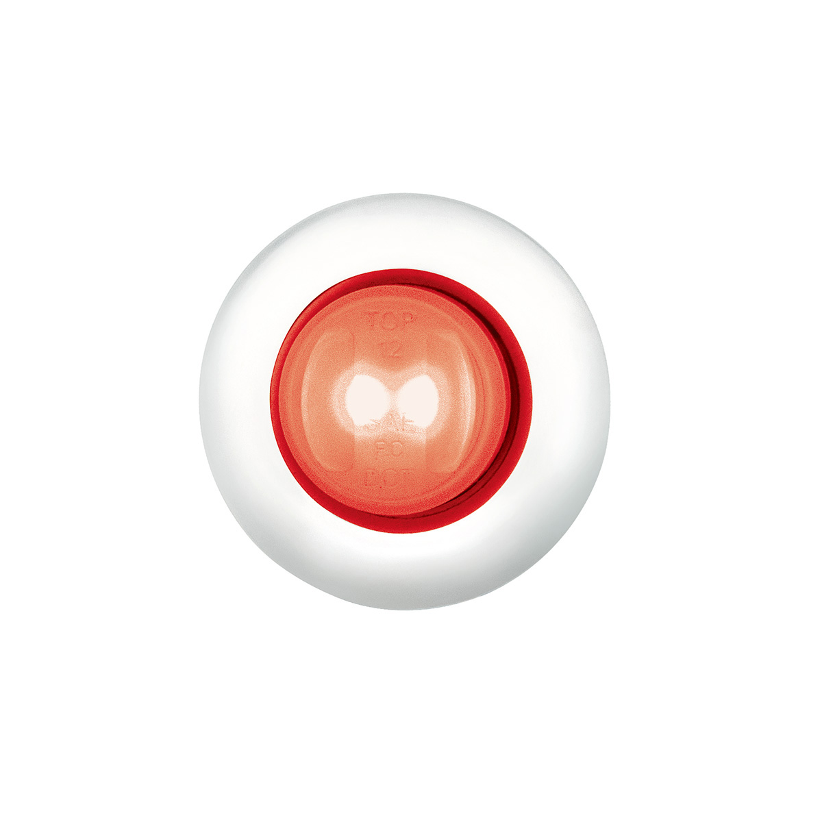 GloLight 2 LED 3/4" Mini Light (Clearance/Marker) With Stainless Steel Trim-Red LED/Clear Lens 36226