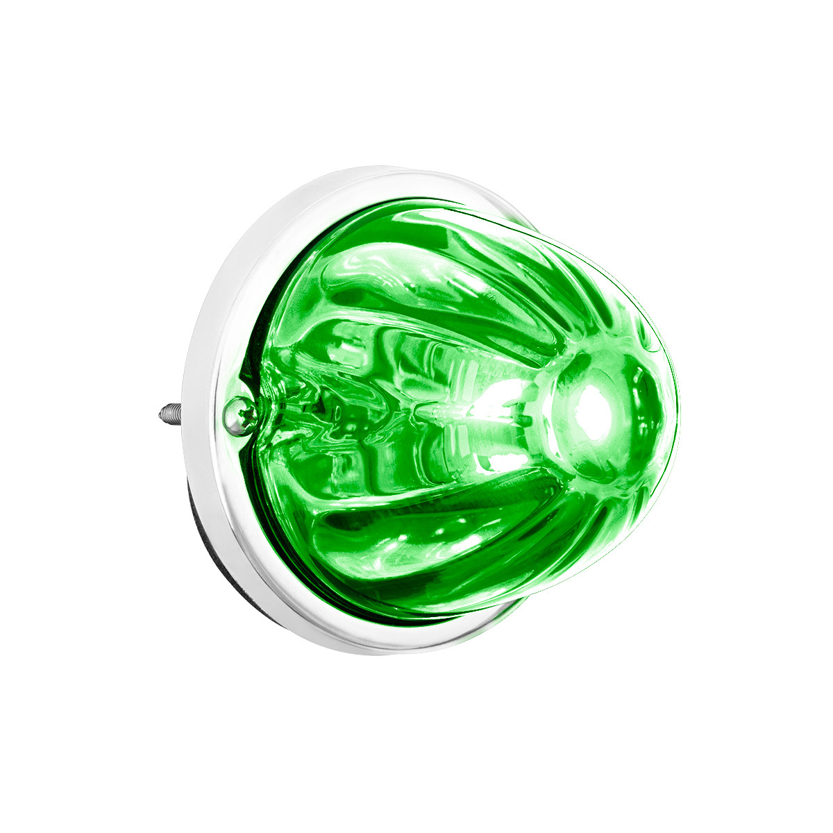 UltraBurst Glass Watermelon Flush Mount Kit With 18 LED Bulb-Green LED/Clear Lens 37445