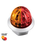 4 LED 1-1/8" Watermelon Double Fury Light With Clear Lens (Clearance/Marker) - Amber & Red LED 39234