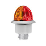 4 LED 1-1/8" Watermelon Double Fury Light With Clear Lens (Clearance/Marker) - Amber & Red LED - Image 5