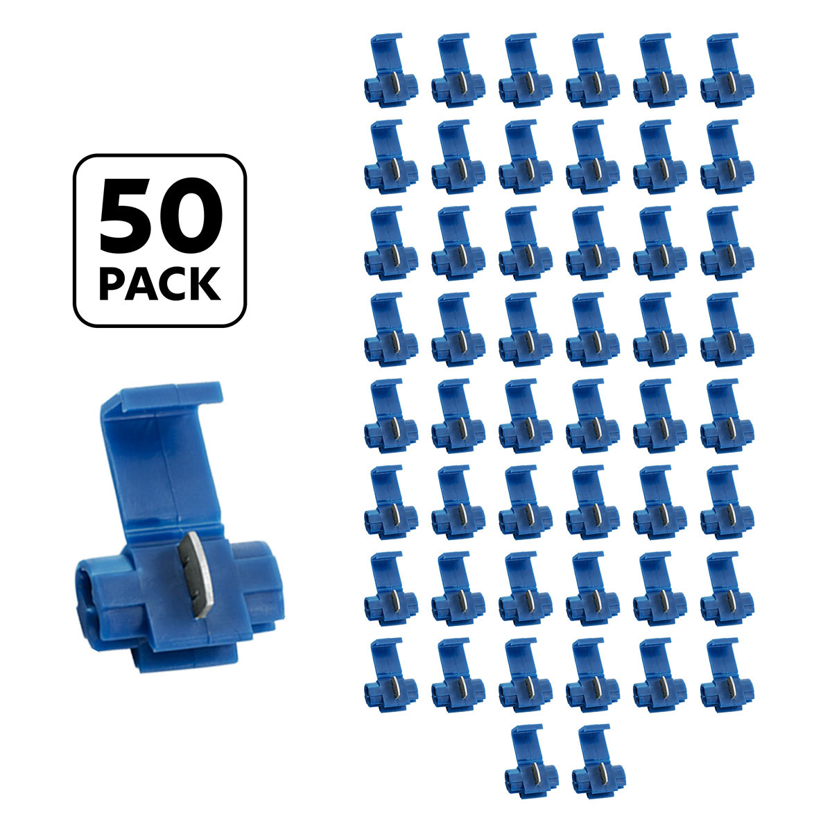 18-14 AWG Blue Snap Lock Tap Splice Connector (50 pcs/Bag) 40108P50
