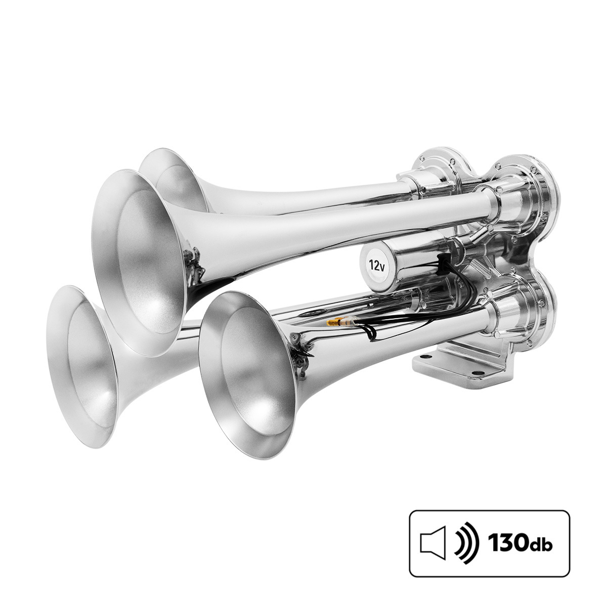 4 Trumpet Mini Train Horn-Chrome 46123