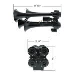 4 Trumpet Mini Train Horn-Black - Image 10