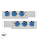 2" Bolt Pattern SS Spring Loaded Light Bar With 6X Double Fury 19 LED Lights & Visors-Red & Blue LED (Pair) - Image 3
