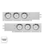 2" Bolt Pattern SS Spring Loaded Light Bar With 6X Double Fury 19 LED Lights & Visors-Red & White LED (Pair) - Image 3