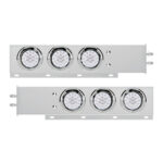 2" Bolt Pattern SS Spring Loaded Light Bar With 6X Double Fury 19 LED Lights & Visors-Red & White LED (Pair) - Image 4