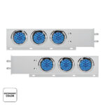 2.5" Bolt Pattern SS Spring Loaded Light Bar With 6X Double Fury 19 LED Lights & Visors-Red & Blue(Pair) - Image 3