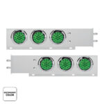 2.5" Bolt Pattern SS Spring Loaded Light Bar With 6X Double Fury 19 LED Lights & Visors-Red & Green(Pair) - Image 3
