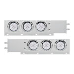 2.5" Bolt Pattern SS Spring Loaded Light Bar With 6X Double Fury 19 LED Lights & Visors-Red & Green(Pair) - Image 4