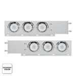 3-3/4" Bolt Pattern SS Spring Loaded Light Bar With 6X Double Fury 19 LED Lights & Visors-Red & White(Pair) - Image 3