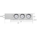 2.5" Bolt Pattern SS Spring Loaded Light Bar With 6X Double Fury 19 LED Lights & Visors-Red & Amber(Pair) - Image 6