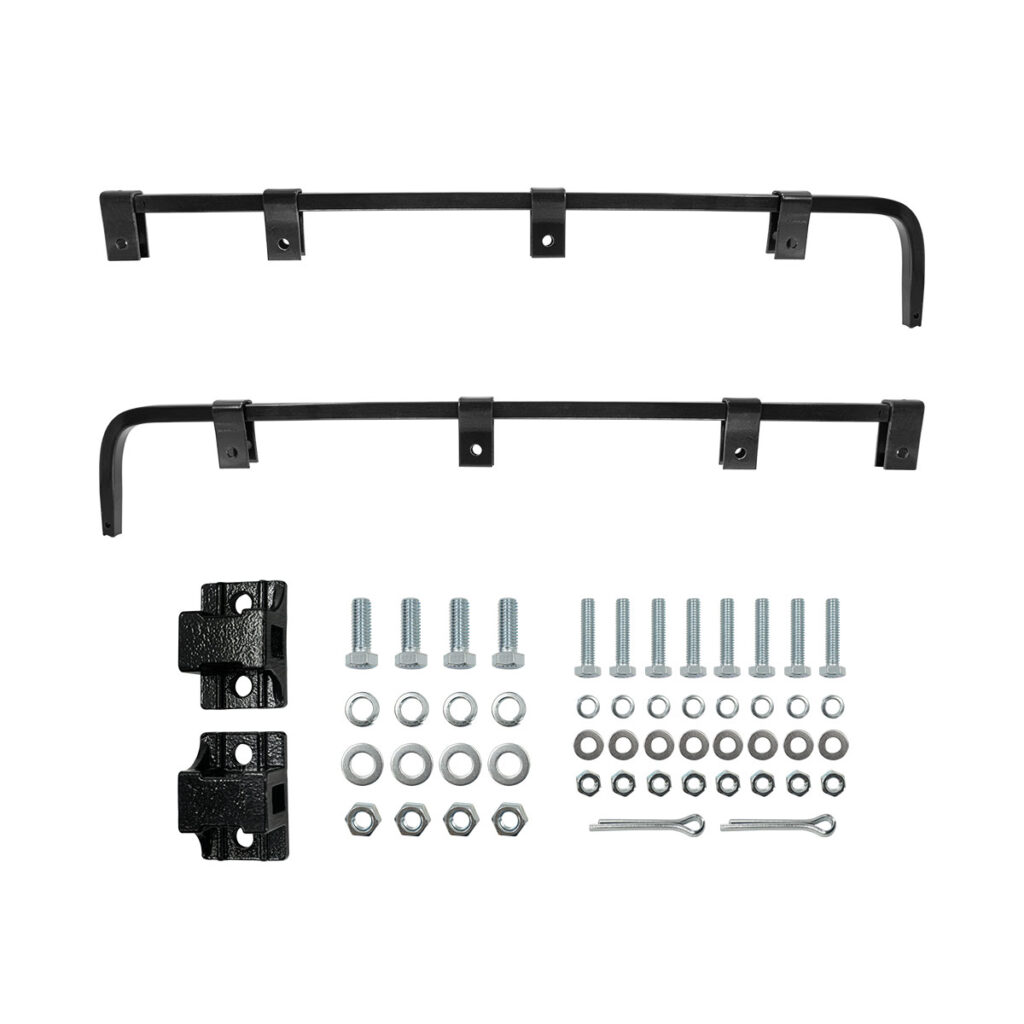 Black Straight Mud Flap Hangers With Mounting Hardware - No Coil (Pair) 67032