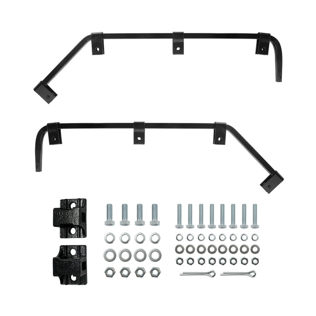 Black Angled Mud Flap Hangers With Mounting Hardware - No Coil (Pair) 67036