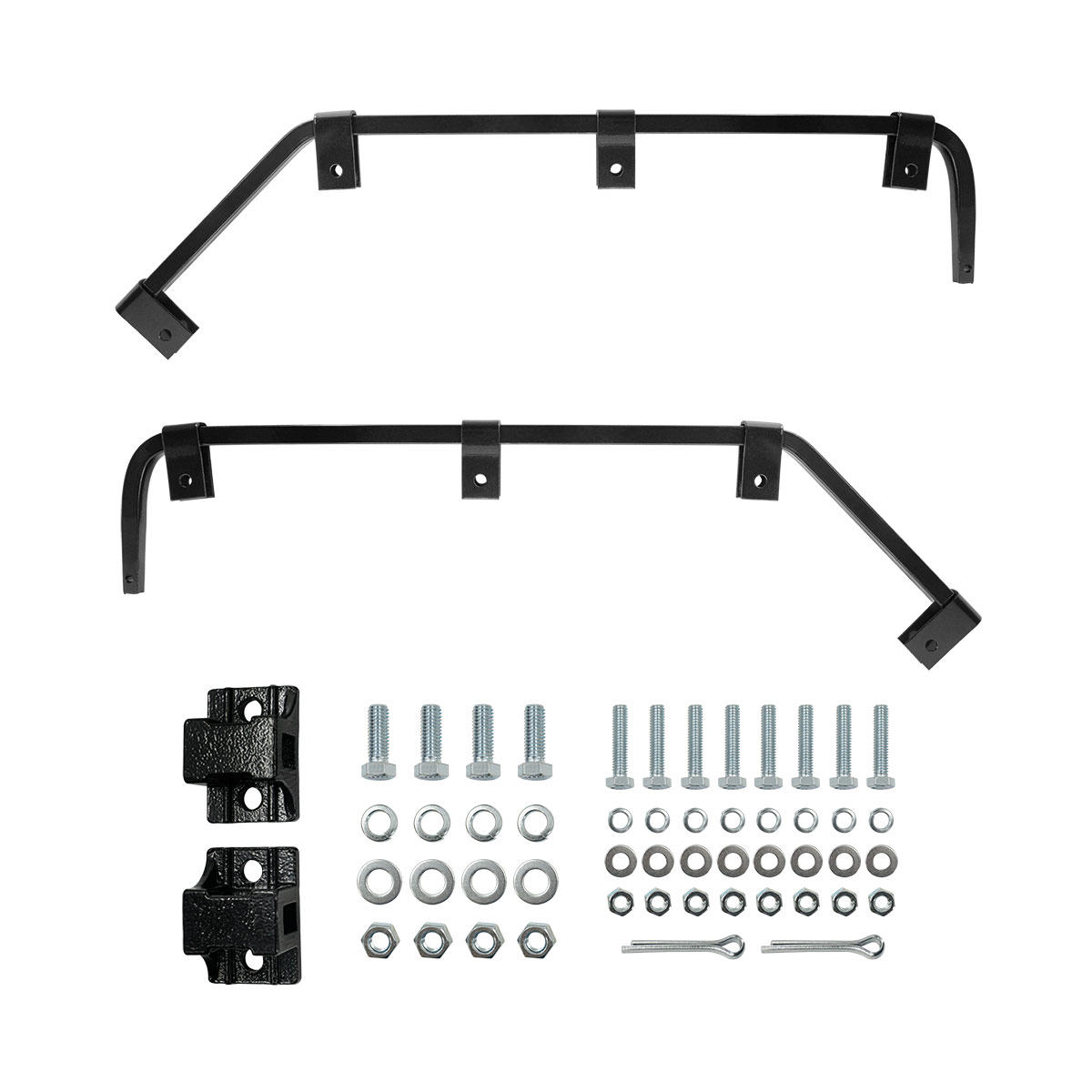 Black Angled Mud Flap Hangers With Mounting Hardware - No Coil (Pair) 67036