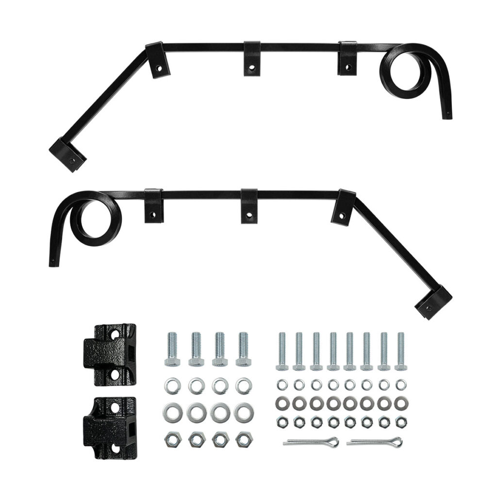 Black Angled Mud Flap Hangers With Mounting Hardware- 1 Coil (Pair) 67037