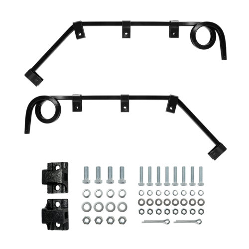 Black Angled Mud Flap Hangers With Mounting Hardware- 1 Coil (Pair) 67037