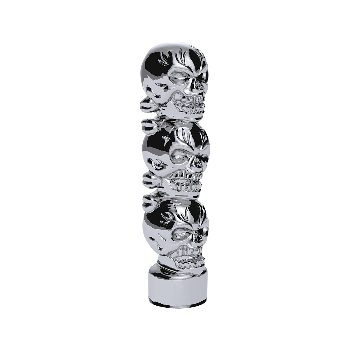 1/2"-13 Thread-On 3 Skull Shift Knob-Chrome 70536B