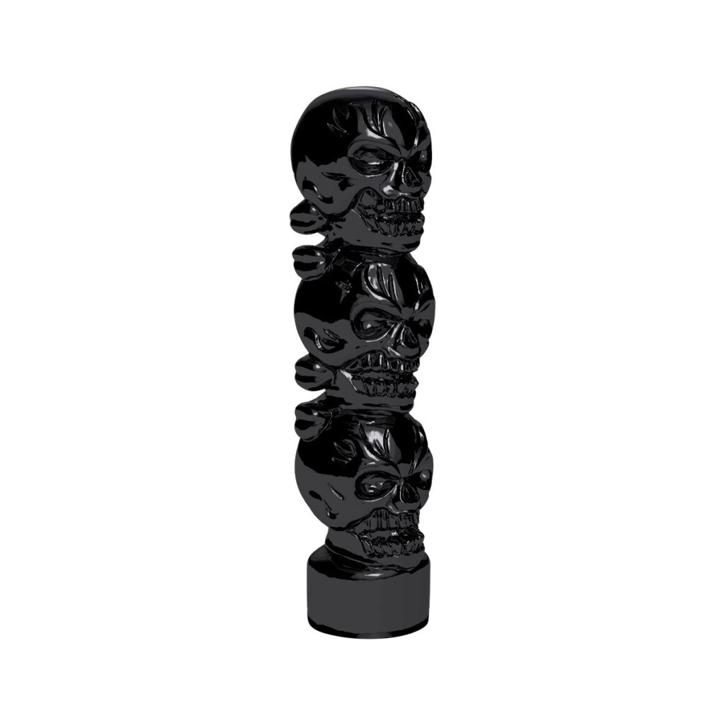1/2"-13 Thread-On 3 Skull Candy Color Shift Knob-Glossy Black 70537B
