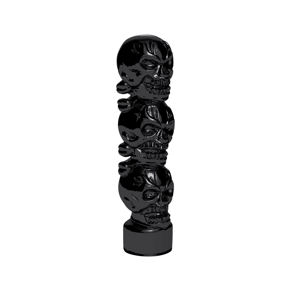 1/2"-13 Thread-On 3 Skull Candy Color Shift Knob-Glossy Black 70537B