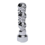Thread-On 3-Skulls Gearshift Knob With Adapter For Eaton-Fuller 9/10 Speed Shifter-Chrome 70547