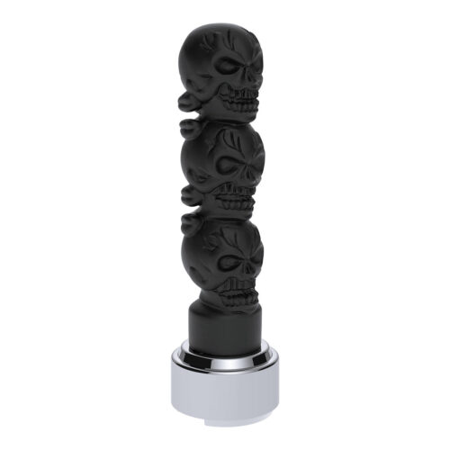 Thread-On 3-Skulls Gearshift Knob With Adapter For Eaton-Fuller 9/10 Speed Shifter-Matte Black 70548