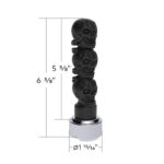 Thread-On 3-Skulls Gearshift Knob With Adapter For Eaton-Fuller 9/10 Speed Shifter-Matte Black - Image 5