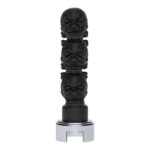 Thread-On 3-Skull Gearshift Knob With Adapter For Eaton-Fuller 13/15/18 Speed Shifter-Matte Black - Image 2