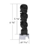 Thread-On 3-Skull Gearshift Knob With Adapter For Eaton-Fuller 13/15/18 Speed Shifter-Matte Black - Image 5