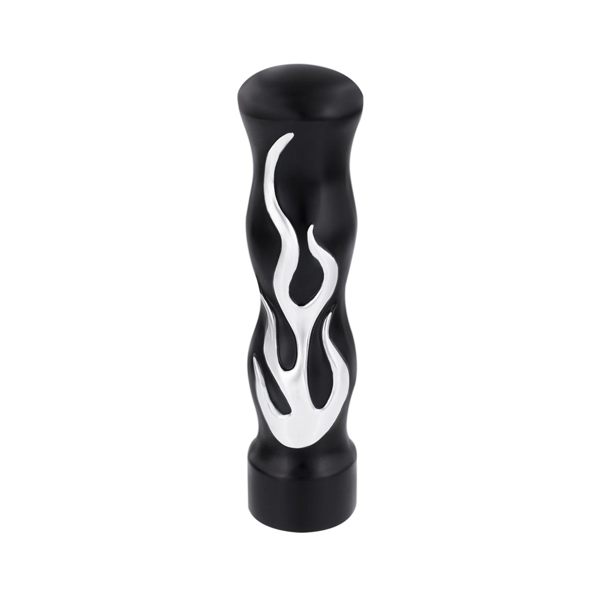 1/2"-13 Thread On Flame Gearshift Knob - Black With Chrome Flame 70567B