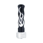 Thread-On Flame Gearshift Knob With Adapter For Eaton Fuller 9/10 Speed - Black With Chrome Flame 70569