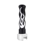 Thread-On Flame Gearshift Knob With Adapter For Eaton Fuller 13/15/18 Speed - Black With Chrome Flame 70575