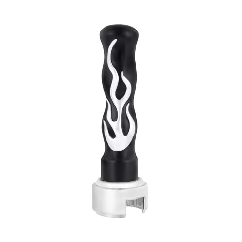Thread-On Flame Gearshift Knob With Adapter For Eaton Fuller 13/15/18 Speed - Black With Chrome Flame 70575