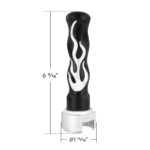 Thread-On Flame Gearshift Knob With Adapter For Eaton Fuller 13/15/18 Speed - Black With Chrome Flame - Image 4