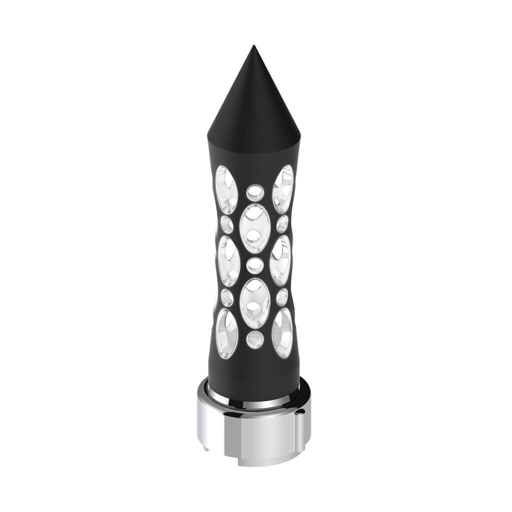 Thread-On Daytona Style Spike Gearshift Knob With LED 9/10 Speed Adapter - Black/White LED 70913