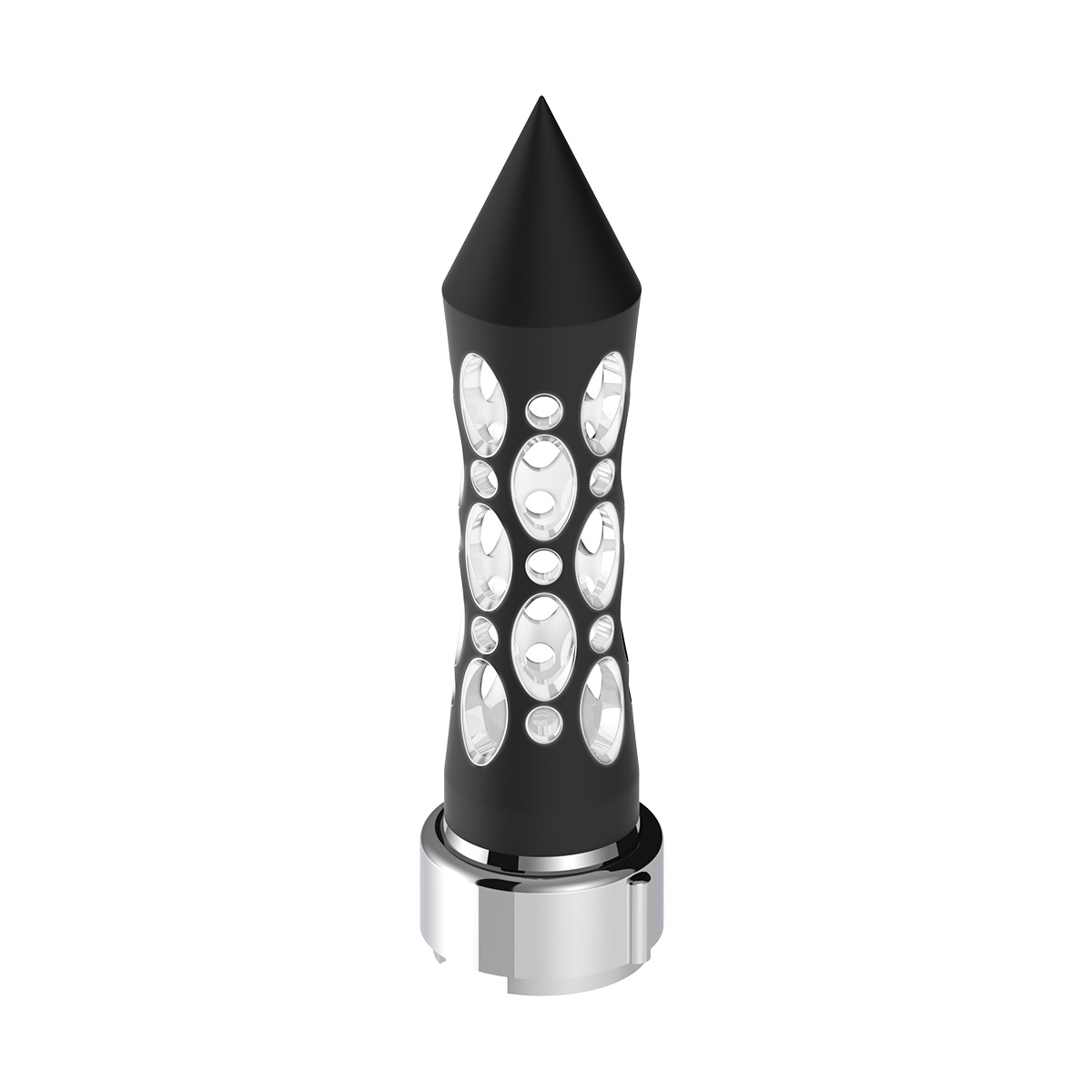 Thread-On Daytona Style Spike Gearshift Knob With LED 9/10 Speed Adapter - Black/White LED 70913