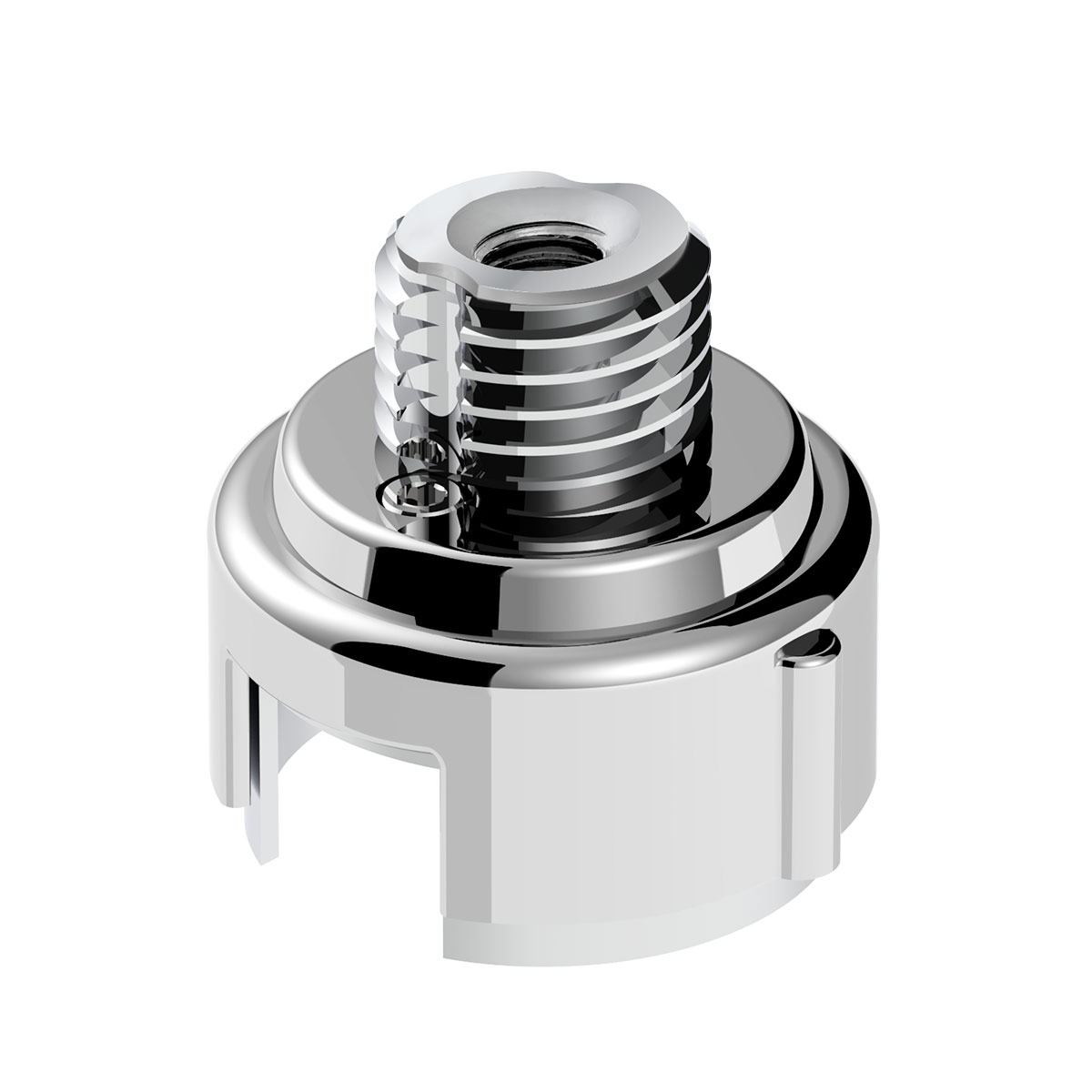 M30X3.5 Thread-On Gearshift Adapter W/LED Mount For Eaton-Fuller 13/15/18 Speed-Liquid Silver 71055